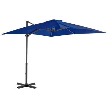 Azure Blue Cantilever Umbrella with Aluminium Pole - 250x250 cm