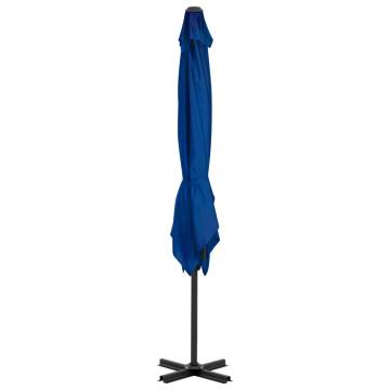 Azure Blue Cantilever Umbrella with Aluminium Pole - 250x250 cm