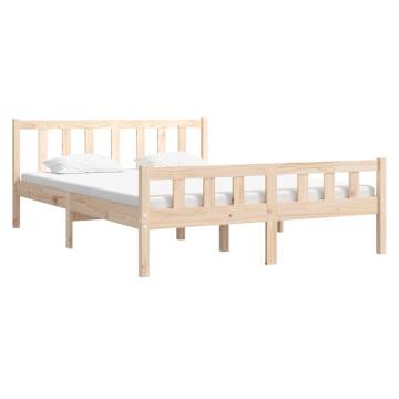 Solid Wood Double Bed Frame 135x190 cm | Hipo Market