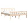 Solid Wood Double Bed Frame 135x190 cm | Hipo Market