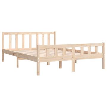 Solid Wood Double Bed Frame 135x190 cm | Hipo Market