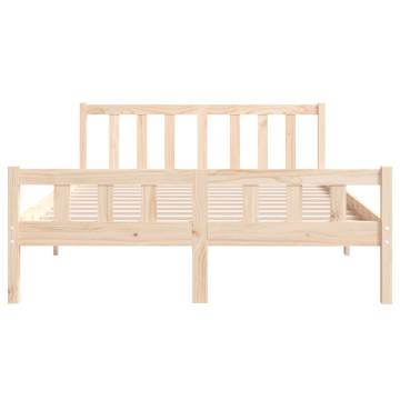 Solid Wood Double Bed Frame 135x190 cm | Hipo Market