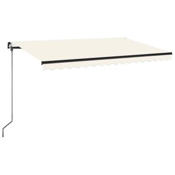 Manual Retractable Awning with LED - Cream 400x350 cm | Hipo Market