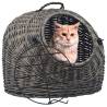 Cat Transporter Grey 60x45x45 cm Natural Willow Colour grey Size 60 x 45 x 45 cm 