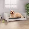 Dog Bed White 75.5x55.5x28 cm Solid Pine Wood Colour white Size 75.5 x 55.5 x 28 cm 