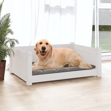 Comfortable White Dog Bed - Solid Pine Wood | HipoMarket