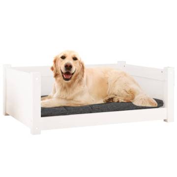 Comfortable White Dog Bed - Solid Pine Wood | HipoMarket