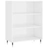 High Gloss White Bookcase - Modern Engineered Wood Furniture