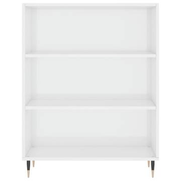 High Gloss White Bookcase - Modern Engineered Wood Furniture