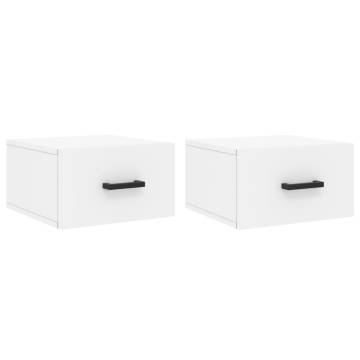 Wall-mounted Bedside Cabinets - 2 pcs White 35x35x20 cm