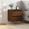 Elegant Brown Oak Bedside Cabinet - 40x35x50 cm