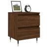 Elegant Brown Oak Bedside Cabinet - 40x35x50 cm