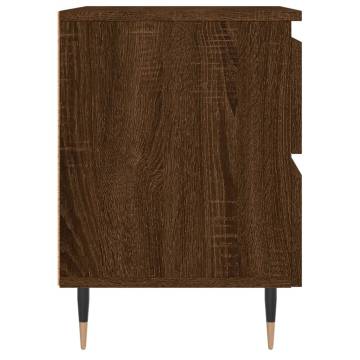 Elegant Brown Oak Bedside Cabinet - 40x35x50 cm