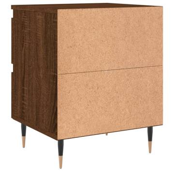 Elegant Brown Oak Bedside Cabinet - 40x35x50 cm