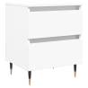 Elegant White Bedside Cabinet | 40x35x50 cm Engineered Wood