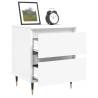 Elegant White Bedside Cabinet | 40x35x50 cm Engineered Wood