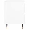 Elegant White Bedside Cabinet | 40x35x50 cm Engineered Wood