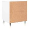 Elegant White Bedside Cabinet | 40x35x50 cm Engineered Wood