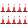 Reflective Traffic Cones 75cm - 10 pcs Heavy Base Set