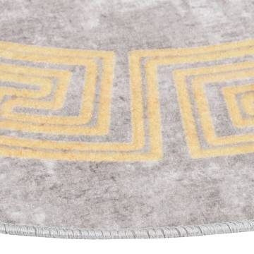 Washable Grey Anti Slip Rug φ120 cm | HipoMarket