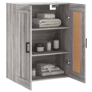 Elegant Wall Mounted Cabinet - Grey Sonoma - 69.5x34x90 cm