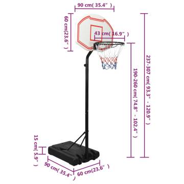 Adjustable Basketball Stand - 237-307 cm - Durable & Portable