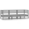 3 Piece Garden Lounge Set Solid Pinewood Grey Colour grey Model 2x corner + middle Number of 1 