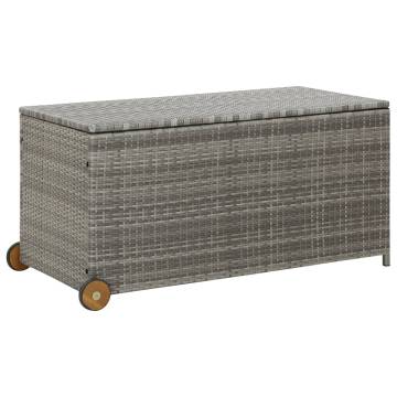 Light Grey Garden Storage Box - Durable Poly Rattan (120x65x61 cm)