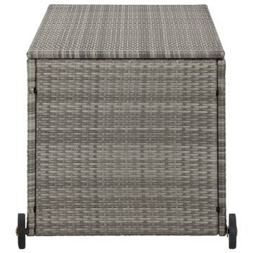 Light Grey Garden Storage Box - Durable Poly Rattan (120x65x61 cm)