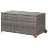 Light Grey Garden Storage Box - Durable Poly Rattan (120x65x61 cm)