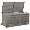 Light Grey Garden Storage Box - Durable Poly Rattan (120x65x61 cm)