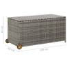 Light Grey Garden Storage Box - Durable Poly Rattan (120x65x61 cm)