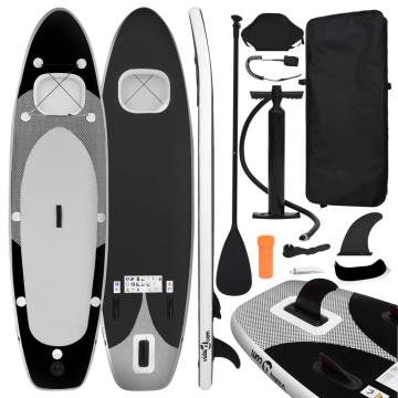 Inflatable Stand Up Paddle Board Set Black - 330x76x10 cm