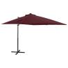 Cantilever Umbrella with Pole and LED Lights Bordeaux Red 250 cm Colour bordeaux red Size 250 cm Quantity in Package 1 