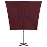 Cantilever Umbrella with LED Lights - Bordeaux Red 250 cm