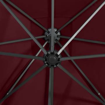 Cantilever Umbrella with LED Lights - Bordeaux Red 250 cm