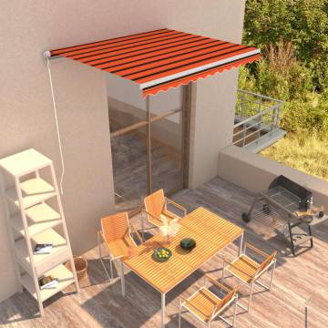 Manual Retractable Awning 300x250 cm - Orange & Brown