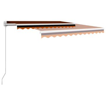 Manual Retractable Awning 300x250 cm - Orange & Brown