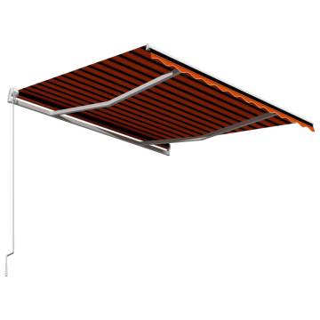 Manual Retractable Awning 300x250 cm - Orange & Brown