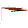 Manual Retractable Awning 300x250 cm - Orange & Brown