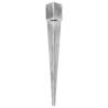 Ground Spikes 6 pcs Silver - Durable Galvanised Steel 10x10x91 cm