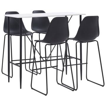 5 Piece Black Bar Set - Modern, Stylish & Sturdy