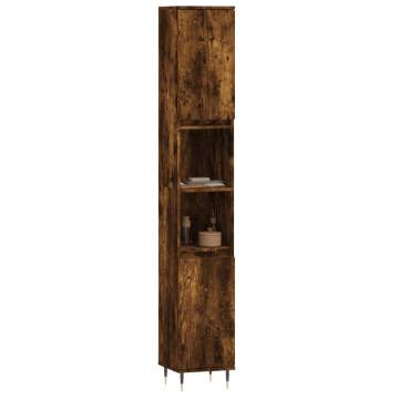 Smoked Oak Bathroom Cabinet - 30x30x190 cm | Hipomarket