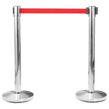 Stanchion with Belt Airport Barrier - Durable Stainless Steel