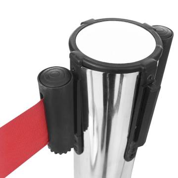 Stanchion with Belt Airport Barrier - Durable Stainless Steel