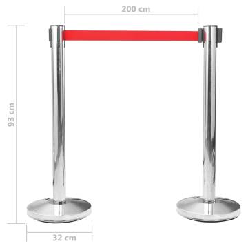 Stanchion with Belt Airport Barrier - Durable Stainless Steel