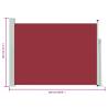 Patio Retractable Side Awning 117x500 cm Red | HipoMarket