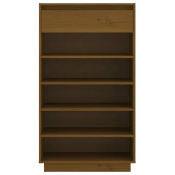 Shoe Cabinet Honey Brown 60x34x105 cm - Solid Pine Wood