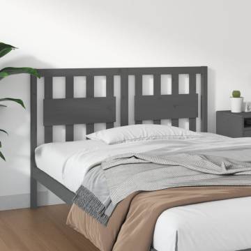 Grey Solid Wood Bed Headboard - 125.5x4x100 cm