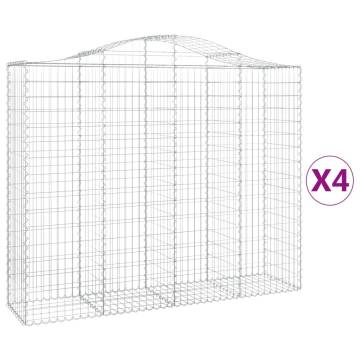 Arched Gabion Baskets - 4 pcs, Galvanised Iron | HipoMarket